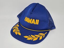 Hawaii Vintage Hawaiian Headwear Trucker Hat Mens One Size Adjustable Blue - $7.91