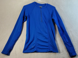 Athleta Sweatshirt Womens Size Small Blue Nylon Long Casual Sleeve Logo 1/4 Zip - £15.85 GBP