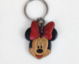 Vintage Disney Minnie Mouse 1.75&quot; Collectible Vinyl Rubber Keychain - $4.84