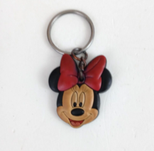 Vintage Disney Minnie Mouse 1.75&quot; Collectible Vinyl Rubber Keychain - $4.84
