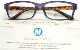 NEW MODERN OPTICAL DEFY NAVY /TORTOISE MATTE EYEGLASSES GLASSES FRAME 53... - $13.37