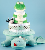 Friendly Frog Diaper Cake Baby Gift - £118.30 GBP