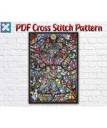 Disney Mickey Heroes Heroine Collection Stained Glass PDF Cross Stitch P... - $4.82 CAD