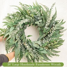 26&quot; Eucalyptus Wreath - Large Artificial Greenery Outdoor Decor for All ... - $38.00