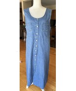 Vintage Denim Maxi Dress with Pockets Blue J. sz L - $35.26 CAD
