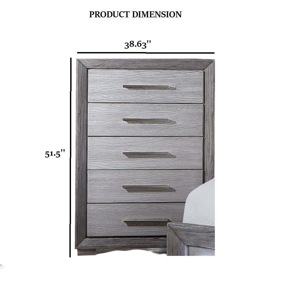 Transitional Gray Chest: Metal Ball Bearing Glides & Bar Handles Item image 5