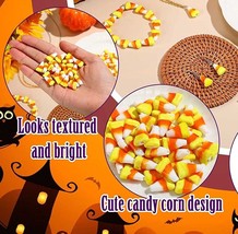 10 Candy Corn Beads Glass Halloween Jewelry Making Supplies Set 17mm Cute - £8.69 GBP