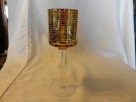 Gold Banded Wine Glass With Clear stem, 8&quot; Tall, 2.5&quot; Diameter - £23.97 GBP