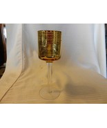Gold Banded Wine Glass With Clear stem, 8&quot; Tall, 2.5&quot; Diameter - £23.70 GBP