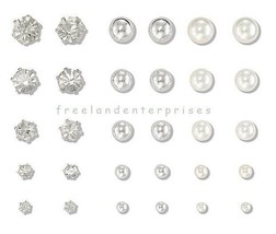 Earring Pearly Mega Stud Earring Pack ~ 15 Pairs ~Studio 1886~ NEW Boxed... - $19.75