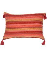 PILLOW DÉCOR Chenille Stripes in Raspberry and Caramel Accent Pillow - $39.95