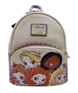 Loungefly Disney Princess Chibi Princesses &amp; Friends Saves Herself Backpack - $1,692.67 MXN