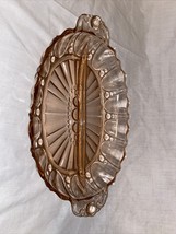 Anchor Hocking Oval Divided Pink Depression Glass Oyster And Pearl Relish Dish - £16.50 GBP