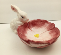 Vintage Ceramic Bunny Rabbit Easter Bunny Candy Jelly Bean Bowl Palm Tree Co. - £14.79 GBP