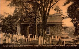 Vintage POSTCARD-OLD Dutch Church &amp; Sleepy Hollow Cemetery, N. Tarrytown,Ny BK61 - £5.47 GBP