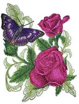 Custom and Unique Blooms and Butterflies [Purple Emperor Butterfly and Roses] Em - £15.42 GBP