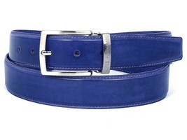 Paul Parkman Mens Belt Leather Cobalt Blue Italian Calfskin Hand-Painted B01-BLU - £119.89 GBP