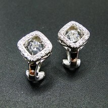 Hot Selling 925 Sterling Silver Dancing Diamond Dancing CZ Womens Stud Earrings  - £36.28 GBP