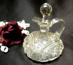 2699 American Brilliant Antique Hobstar and Zipper Cruet - $35.00