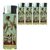 Vintage Mori Skull Ubris Novelty Lighters Set of 5 Electronic Refillable... - $15.79