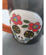 3D 4 sided Skull Large Coffee Mug Day Of The Dead orange handle - £10.86 GBP
