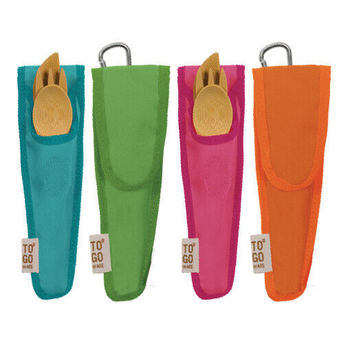 To-Go Ware Kids Bamboo Travel Utensil Set with Carry Case, Fork, Knife, ... - $11.75