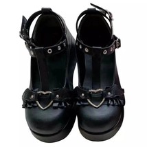 Women&#39;s Boots Platform Gothic Punk Shoes Lolita Ladies Wedges Thick Heels Cute J - £27.04 GBP