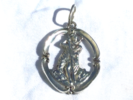 Sterling Large St. Christopher Medal Unusual Open Work Vintage 1930s-50s - $63.39