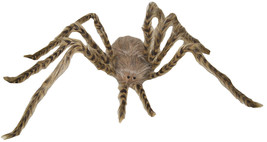 40&quot; Huge Poseable Furry Light Brown Spider With Eyes Halloween Decoration Prop - £28.30 GBP