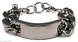 ID Bracelet 9 3/4&quot; Lightweight New 20 mm Plastic Link &amp; Metal ID Plate  - $10.95