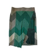 Anthropologie MOTH Womens Sweater Knit Skirt Gray Green Chevron Pull On ... - £16.48 GBP