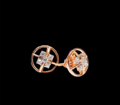 0.40ct Cubic Zirkonia Rund 18k Solid Rose Gold Schrauben Rückseite Ohrstecker - £316.45 GBP