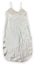 Adonna Ivory White Nightgown Long Crepe Cups Satin Pegnoir Negligee Bridal USA M - £17.80 GBP