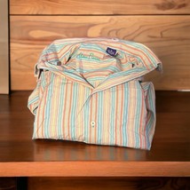 Alan Flusser Rainbow Stripe Button Down Shirt M Long Sleeve - $13.78