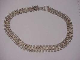 Ladies Vintage Estate Wide Heavy  Silverplate   Chain Necklace, 1940s - $339.29 CAD