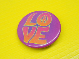Love Peace Sign Hippie Badge Button Pinback Vintage Collectable - $9.89