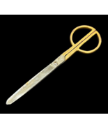 Gold TONE Handle Scissors Forged Steel ART DECO Made in USA 9 Inch Vinta... - £5.36 GBP