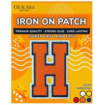 Iron On Letters Patches - Orange Letter Patch For Clothing - Embroidered Iron On - £13.38 GBP