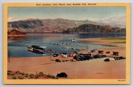 Boat Landing Lake Mead Near Boulder City Nevada Linen Postcard O28 - £6.39 GBP