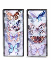 Framed Butterfly Wall Plaque With 4 Raised Butterflies 32" High Rectangular 