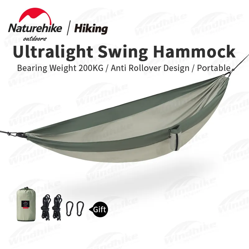 Naturehike Camping Swing Hammock Ultralight 600g Anti Rollover 1/2 Persons 200kg - £36.60 GBP+