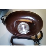 Sculptura Round Donut Rotary Phone Chocolate Brown Western Electric - $89.99