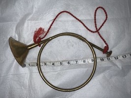 Vintage Brass Christmas French Horn Decoration 7 x 11” - £11.64 GBP