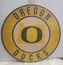 Oregon Ducks 12&quot; Circle with State Wood Sign - NCAA - $23.27