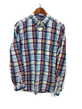 Nautica Mens XL Plaid Button Down Collared Long Sleeve Dress Shirt - £14.78 GBP