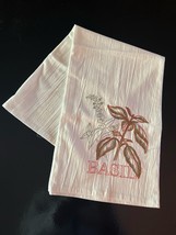 Kitchen towel, basil, large flour sack towel, embroidered tea towel - £11.32 GBP