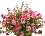 Mothers Day Gifts for Mom Wife, Artificial Hanging Flowers with Basket,F... - £35.27 GBP