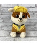 TY Plush Dog Paw Patrol Rubble Toy 6&quot; Yellow English Bulldog No Tag - £9.25 GBP