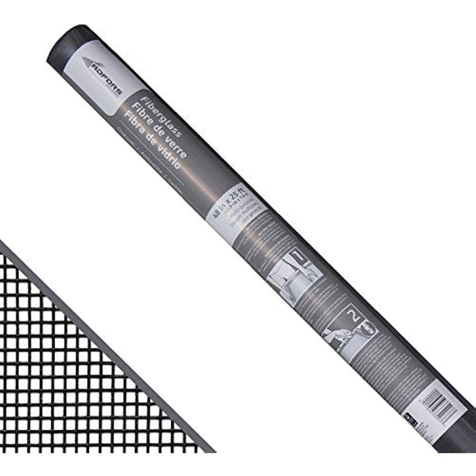 ADFORS Standard Window Screen, 48&quot; x 25&#39;, Charcoal - $40.97