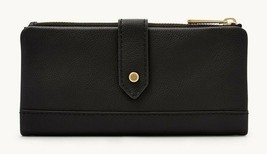New Fossil Lainie Clutch Leather Wallet Black - £37.88 GBP